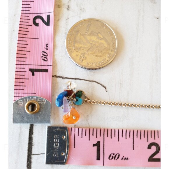 Crystal Pendulum Labradorite Chakra Chips Handmade Teardrop with Mini Stones - Picture 8 of 9